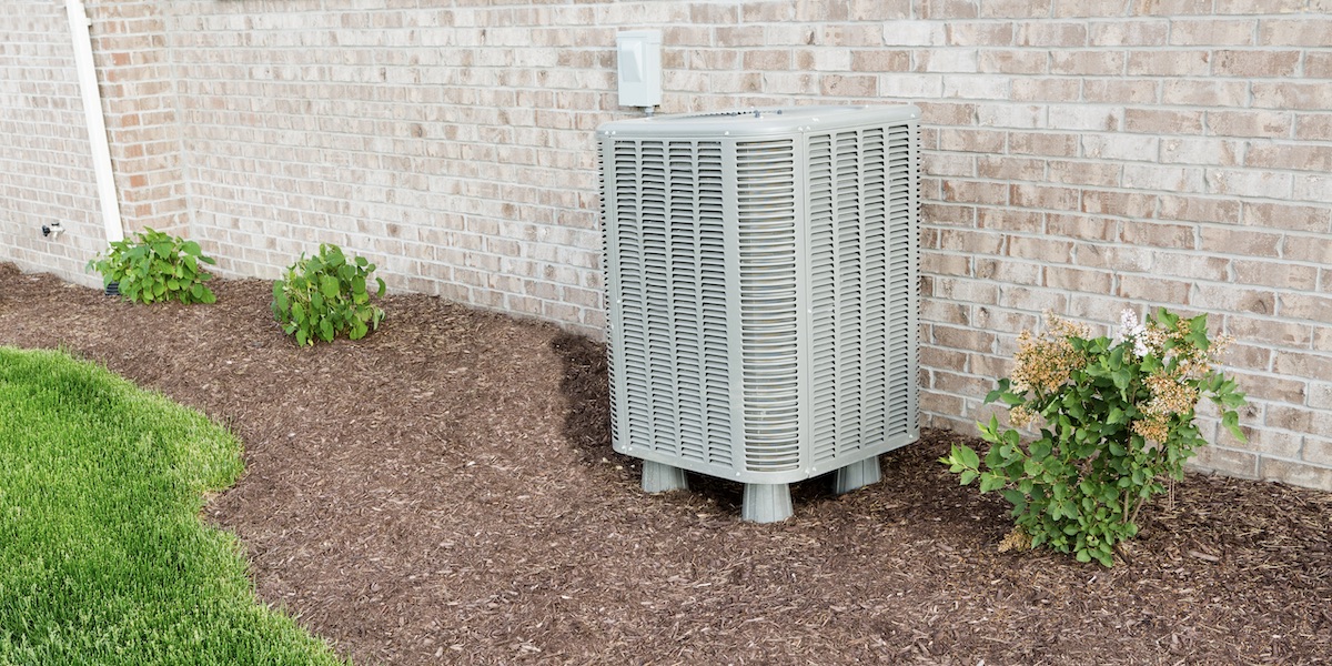 Air Conditioner Condenser Unit Standing Outdoors