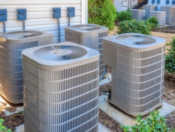 New Air Conditioners Outside Upscale Apartment Complex