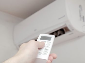 Using Air Conditioner, Remote Close Up